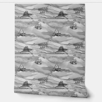 ホワイトビーパール壁紙グレーのミュートされたトーンで。 壁紙