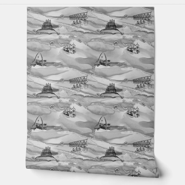 ホワイトビーパール壁紙グレーのミュートされたトーンで。 壁紙 (ほどく)