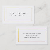 ホワイトビ縁どジネスカードテンプレートの金ゴールド 名刺 (正面/裏面)