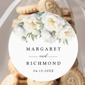 ホワイトピエレガントオニー水色フローラ結婚ズ ラウンドシール