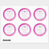 ホワイトピガーリーンクグリッター製品ラベルロゴ宝石 ラウンドシール (シート)