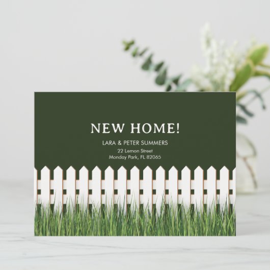 ホワイトピケットフェンスの移動告知 案内状 (スタンド正面)