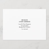 ホワイトピケットフェンスを使用した発表の移動 案内状 (裏面)