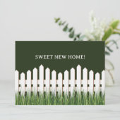 ホワイトピケットフェンスを使用した発表の移動 案内状 (スタンド正面)