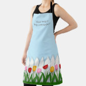 ホワイトピケットフェンス花のガーデンラージ エプロン (インサイチュ)