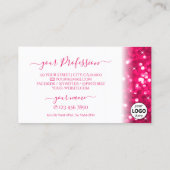 ホワイトピスタイリッシュンクきらめくグリッター追加ロゴシック 名刺 (裏面)