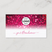 ホワイトピスタイリッシュンクきらめくグリッター追加ロゴシック 名刺 (正面)