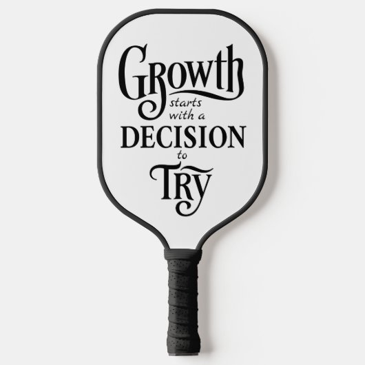 ホワイトピックボールパドル – 成長開始 ピックルボールラケット (正面)
