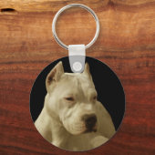 ホワイトピットブルキーチェーン キーホルダー (正面)