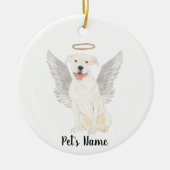 ホワイトピットブルスタッフィー追悼記念 セラミックオーナメント (正面)