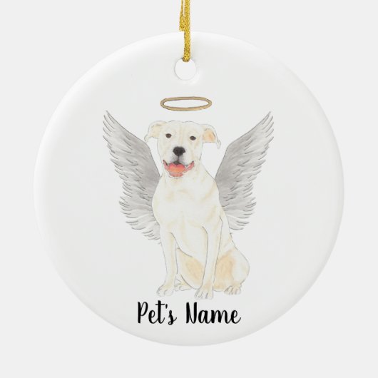 ホワイトピットブルスタッフィー追悼記念 セラミックオーナメント (裏面)