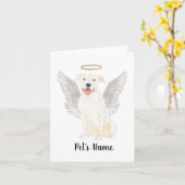 ホワイトピットブルステイフィー悔やみや弔慰メモリアル カード (黄色い花)