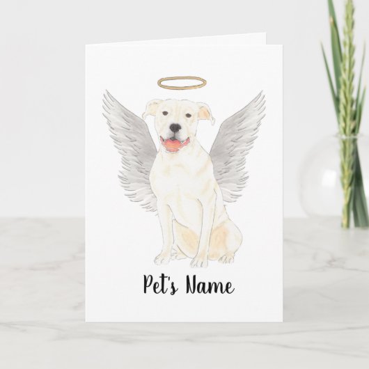 ホワイトピットブルステイフィー悔やみや弔慰メモリアル カード (正面)