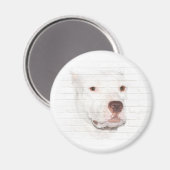 ホワイトピットブルテリア顔 マグネット (正面/裏面)