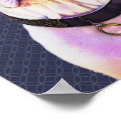 ホワイトピットブルドッググラフィックアートポスター ポスター (角)