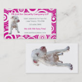 ホワイトピットブルパピービジネスカード 名刺 (正面/裏面)