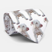 ホワイトピットブルパピー ネクタイ (ロール)