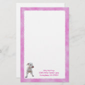 ホワイトピットブルパピー 便箋 (正面/裏面)