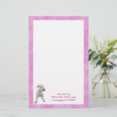 ホワイトピットブルパピー 便箋 (スタンド正面)