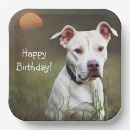 ホワイトピットブル ペーパープレート