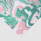 ホワイトピモダンンクティール(緑がかった色)グリーングリッター大理石 薄葉紙 (詳細)