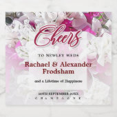 ホワイトピンクきらめくのシャンパンラベル スパークリングワインラベル (シングルラベル)