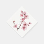 ホワイトピンクさくらんぼブロッサムフローラ スタンダードカクテルナプキン (角)