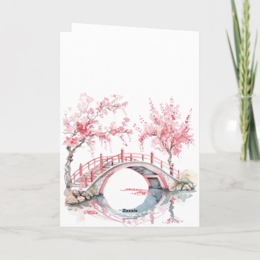 ホワイトピンクさくらんぼ考えブロッサムフローラ カード (裏面)