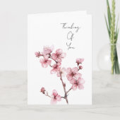 ホワイトピンクさくらんぼ考えブロッサムフローラ カード (正面)