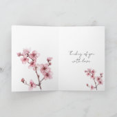 ホワイトピンクさくらんぼ考えブロッサムフローラ カード (内部)