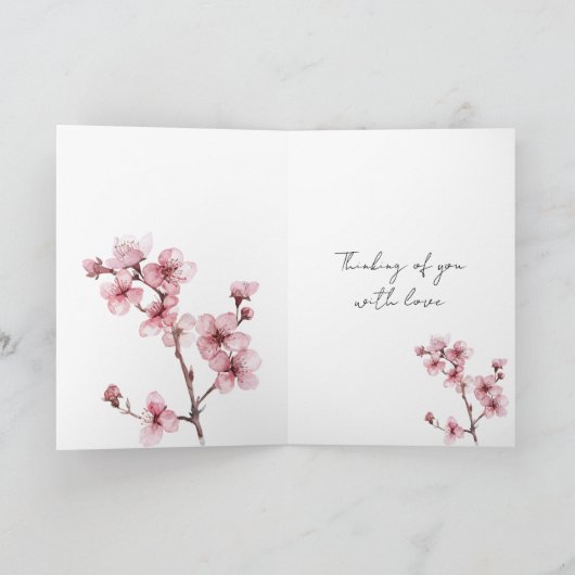 ホワイトピンクさくらんぼ考えブロッサムフローラ カード (内部)