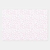 ホワイトピンクと金ゴールドピンクブルードットピンクハート ラッピングペーパーシート (正面3)