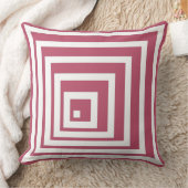 ホワイトピンクのジオメトリコーナーパターン – 装飾用クッション クッション (ブランケット)