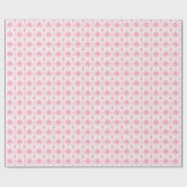 ホワイトピンクのダマスクパターン ラッピングペーパー (フラット)