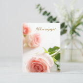 ホワイトピンクのバラ 結婚発表 案内ポストカード (スタンド正面)
