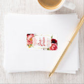 ホワイトピンクの花結婚式の引き出物リップバームラベル ラベル (インサイチュ)