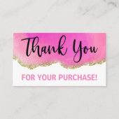 ホワイトピンクの金ゴールドゲートありがとう挿入 名刺 (正面)