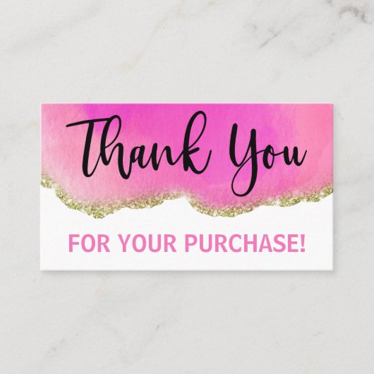 ホワイトピンクの金ゴールドゲートありがとう挿入 名刺 (正面)