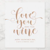 ホワイトピンクの金ゴールド愛よりワインのバレンタイン ワインラベル (シングルラベル)