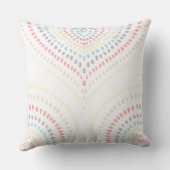 ホワイトピンクイエローブルー同心ハートレインボー クッション (裏面)