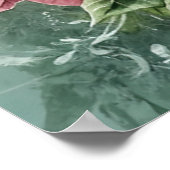 ホワイトピンクエレガントのクリスマスポインセティアス ポスター (角)