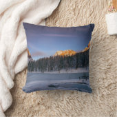 ホワイトピンクエレガントのフローラ夕日を見る クッション (ブランケット)