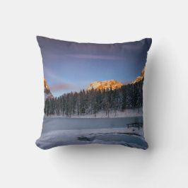 ホワイトピンクエレガントのフローラ夕日を見る クッション