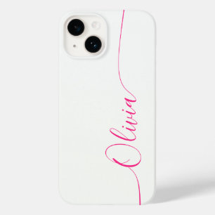 ホワイトピンクエレガントの書道のスクリプト名 Case-Mate iPhone 14ケース