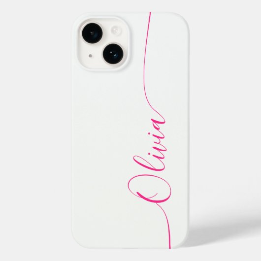ホワイトピンクエレガントの書道のスクリプト名 Case-Mate iPhoneケース (裏面)