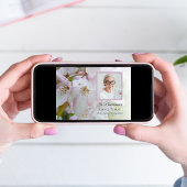 ホワイトピンクカニりんご花死記念日 招待状