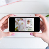 ホワイトピンクカニりんご花生葬式パーティー 招待状