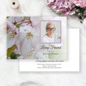 ホワイトピンクカニりんご花生葬式パーティー 招待状