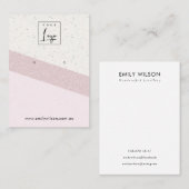 ホワイトピンクグリッターセラミックイヤリングディスプレイロゴ 名刺 (正面/裏面)