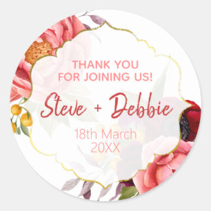 ホワイトピンクサンキュー結婚のリップクリーム大豆キャンドル ラウンドシール